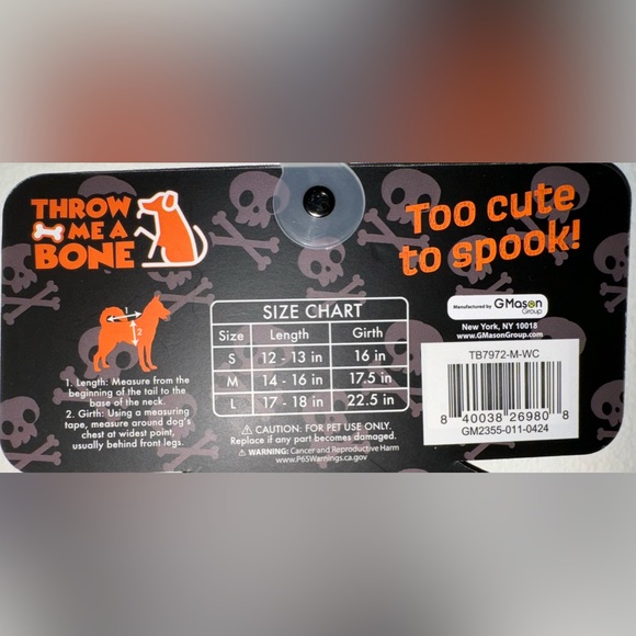 Dia De Los Muertos Throw Me A Bone Halloween Pet Tee Size: S - Picture 4 of 4